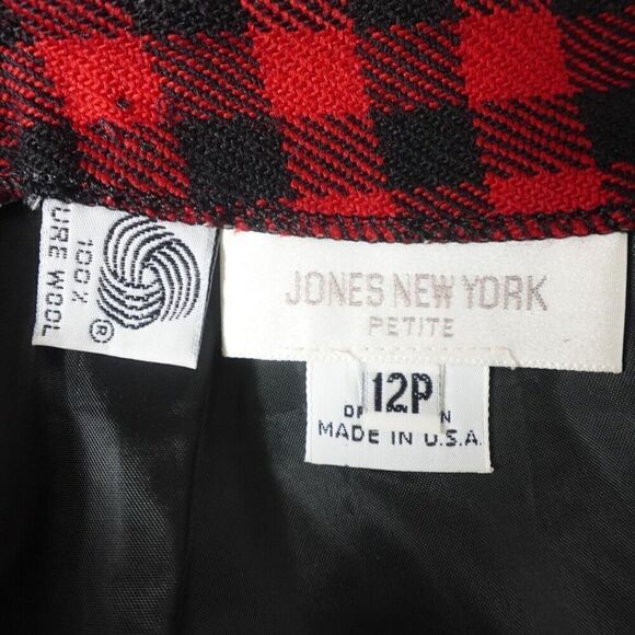 Jones New York Petite Womens Wool Gingham Skirt Size 12P - Picture 9 of 9